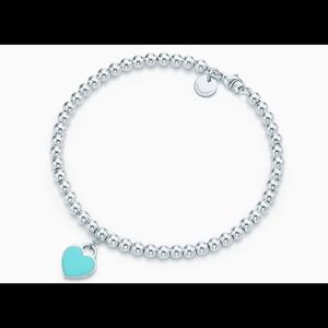 Tiffany and Co. Sterling & Enamel Heart Bracelet
